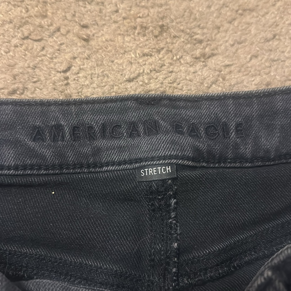 Women's Black Denim Shorts - Picture 2 of 4